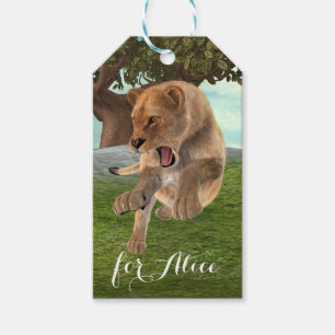 Wilde Löwin Dschungel-Abenteuer-Kunst Geschenkanhänger