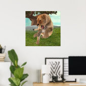 Wilde Löwin Dschungel-Abenteuer-Kunst Poster (Heimbüro)