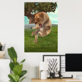 Wilde Löwin Dschungel-Abenteuer-Kunst Poster (Heimbüro)
