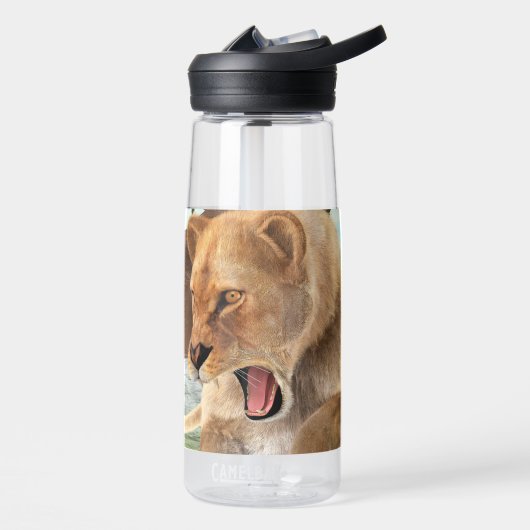 Wilde Löwin Dschungel-Abenteuer-Kunst Trinkflasche (Links)