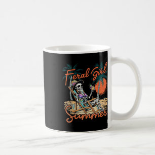 Wilde Mädchen Sommer Lustiges Meme Skelett Hawaii Kaffeetasse