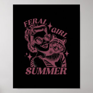 Wilde Mädchen Sommer Müll Waschbär Süßer Waschbär Poster