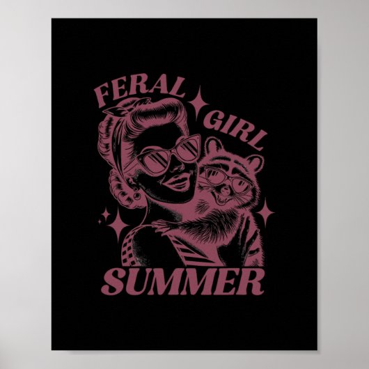 Wilde Mädchen Sommer Müll Waschbär Süßer Waschbär  Poster (Vorne)