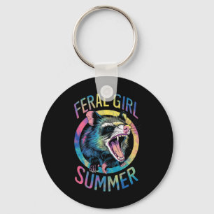 Wilde Mädchen Sommer Opossum Tie Dye Waschbär Schlüsselanhänger