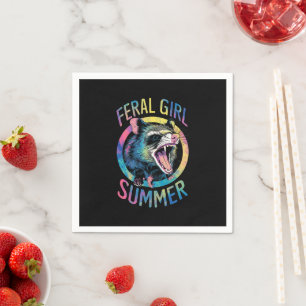 Wilde Mädchen Sommer Opossum Tie Dye Waschbär Serviette