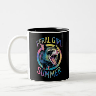 Wilde Mädchen Sommer Opossum Tie Dye Waschbär Zweifarbige Tasse