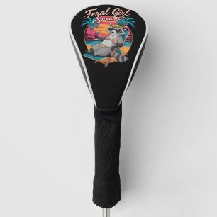 Wilde Mädchen Sommer Strand Lustiger Waschbär Golf Headcover