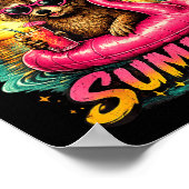 Wilde Mädchen Sommer Strand Waschbär Stil Poster (Ecke)