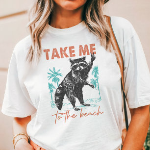 Wilde Mädchen Sommer Strand Waschbär  Tri-Blend Shirt
