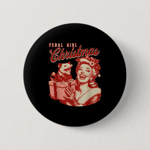 Wilde Mädchen Weihnachten Lustiges Ossum Ssum Froh Button