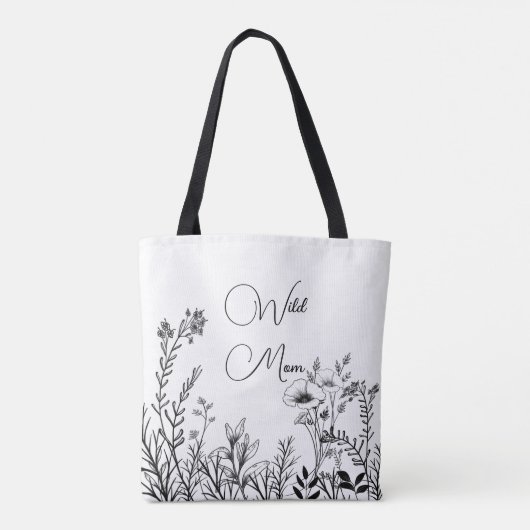 Wilde Mama Wilde Blume Doodles Tasche (Rückseite)