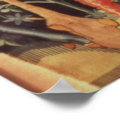 Wilde Männer und Tiere, Tapisserie, 15. Jahrhunder Poster (Ecke)