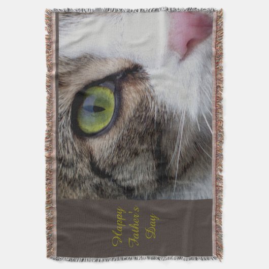 Wilde mit Augen Katzethrow-Decke - der glückliche Decke (Vorderseite Vertikal)