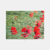 Wilde Mohn Fleecedecke (Vorderseite (Horizontal))