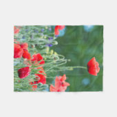Wilde Mohn Fleecedecke (Vorderseite (Horizontal))