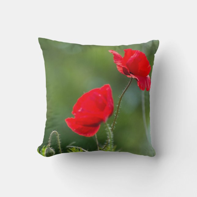 Wilde Mohn Kissen (Vorderseite)