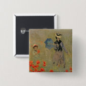 Wilde Mohnblumen Claude Monets |, nahe Argenteuil Button (Vorne & Hinten)