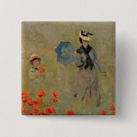Wilde Mohnblumen Claude Monets |, nahe Argenteuil Button (Vorderseite)