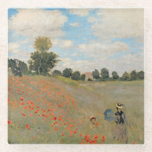 Wilde Mohnblumen Claude Monets |, nahe Argenteuil Glasuntersetzer (Vorderseite)