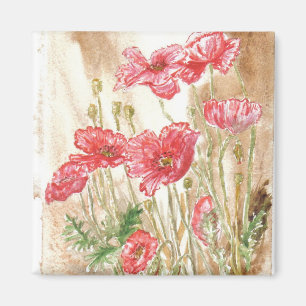 "Wilde Mohnblumen-" Magnet