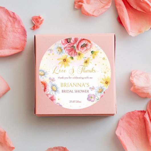 Wilde Mohnblüte Brautparty Gunst Runder Aufkleber