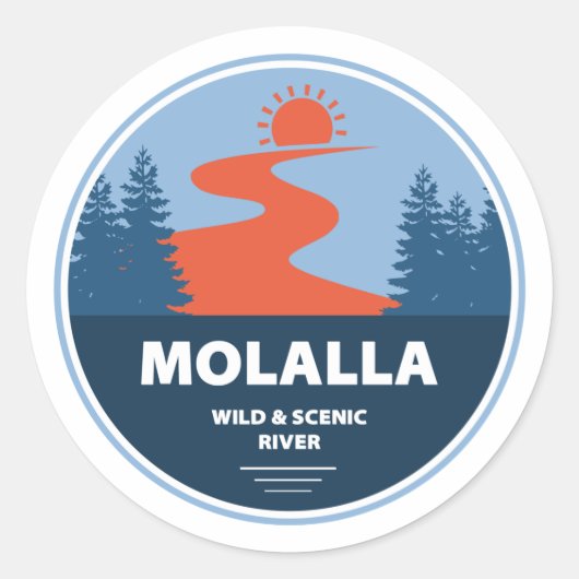Wilde Molalla und Landschaftliche Flüsse Runder Aufkleber (Vorderseite)