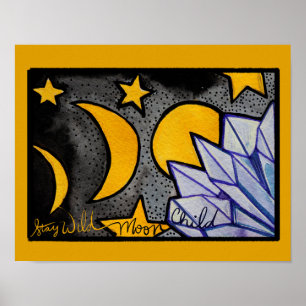 Wilde Mondkind-Mondphasen Poster
