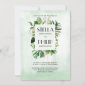 Wilde Monstera-Blätter Hochzeit Einladung (Vorderseite)