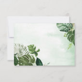 Wilde Monstera-Blätter WEDDING RSVP - MEALE WAHL Karte (Rückseite)