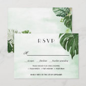 Wilde Monstera-Blätter WEDDING RSVP - MEALE WAHL Karte (Vorne/Hinten)
