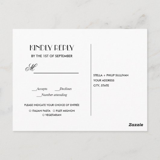 Wilde Monstera, tropisches Blattwerk Hochzeit RSVP Postkarte (Rückseite)