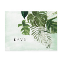 Wilde Monstera, tropisches Blattwerk Hochzeit RSVP