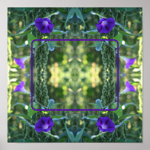 Wilde Morning Glory-Blume ergänzen Ihr Foto Poster