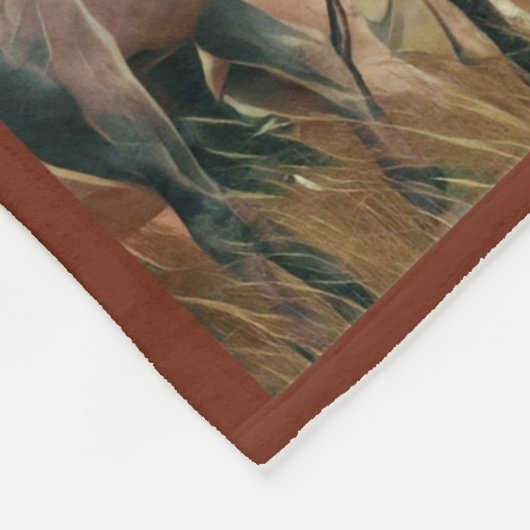 Wilde Mustang-Collage Fleecedecke (Ecke)