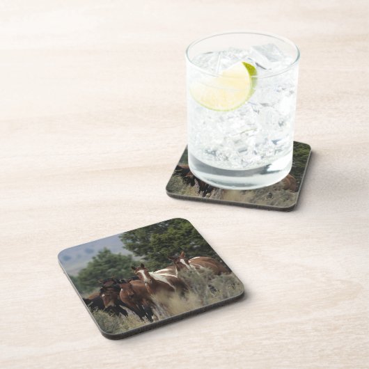 Wilde Mustang-Pferde 2 Getränkeuntersetzer (Rechte Seite)