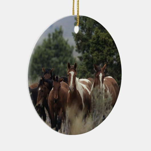 Wilde Mustang-Pferde 2 Keramikornament (Rechts)