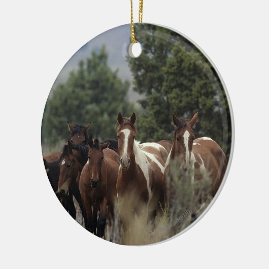 Wilde Mustang-Pferde 2 Keramikornament (Links)