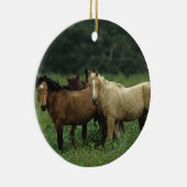 Wilde Mustang-Pferde 4 Keramik Ornament (Rechts)