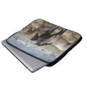 Wilde Mustang-Pferde 5 Laptopschutzhülle (Vorne Knopf)