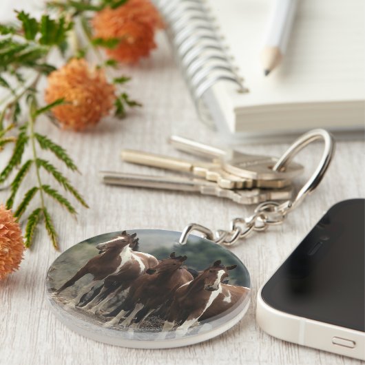 Wilde Mustang-Pferde 7 Schlüsselanhänger (Vorderseite rechts)