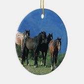 Wilde Mustang-Pferde in den Bergen Keramik Ornament (Rechts)