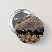 Wilde Mustang-Pferde in der Wüste 1 Button (Vorne & Hinten)