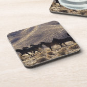 Wilde Mustang-Pferde in der Wüste 1 Getränkeuntersetzer (Linke Seite)