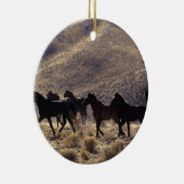 Wilde Mustang-Pferde in der Wüste 1 Keramik Ornament (Rechts)