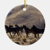 Wilde Mustang-Pferde in der Wüste 1 Keramik Ornament (Vorne)