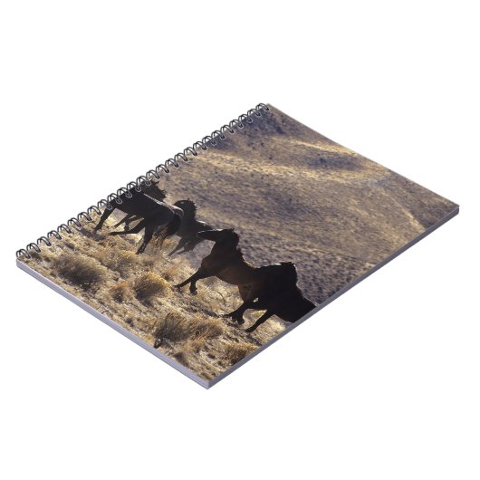 Wilde Mustang-Pferde in der Wüste 1 Notizblock (Linke Seite)