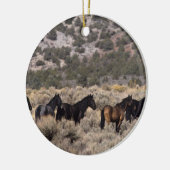 Wilde Mustang-Pferde in der Wüste 2 Keramikornament (Links)