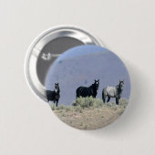 Wilde Mustang-Pferde in der Wüste 3 Button (Vorne & Hinten)