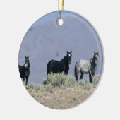 Wilde Mustang-Pferde in der Wüste 3 Keramik Ornament (Links)