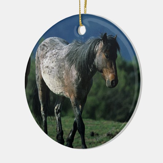Wilde Mustang-Pferde Keramikornament (Links)